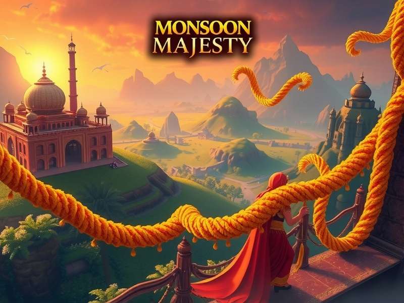 Monsoon Majesty gameplay screenshot showing vibrant Indian landscapes